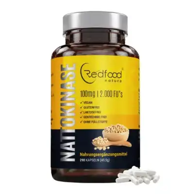Entdecken Sie die kraftvolle Unterstützung für Ihre Herz-Kreislauf-Gesundheit mit den Nattokinase-Kapseln von RedFood. Hergestellt aus natürlichen Quellen und sorgfältig formuliert, um Ihnen das Beste der traditionellen japanischen Heilkunst zu bieten. Jede Kapsel ist eine Quelle hochwertiger Nattokinase, einem Enzym, das aus fermentierten Sojabohnen gewonnen wird und dafür bekannt ist, die Blutzirkulation zu fördern und die Gesundheit der Blutgefäße zu unterstützen. Vertrauen Sie auf RedFood für natürliche, wirksame Nahrungsergänzungsmittel, die Ihre Gesundheit im Blick haben.
